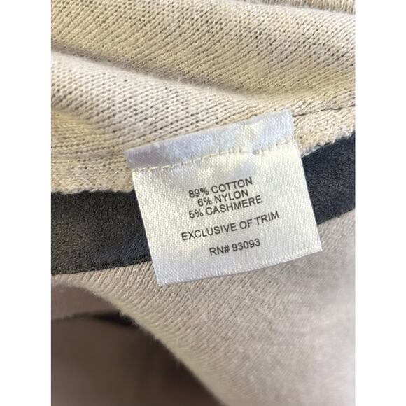 Tyler Boe Fringed Poncho Sweater M/L Gray Cashmere Blend Knit - Picture 9 of 11